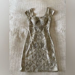 Extraordinary Sequined Silver Sue Wong Dress!